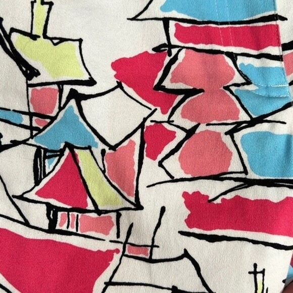 Talbots Colorful Geometric Cropped Pants Size 6 - Picture 4 of 12